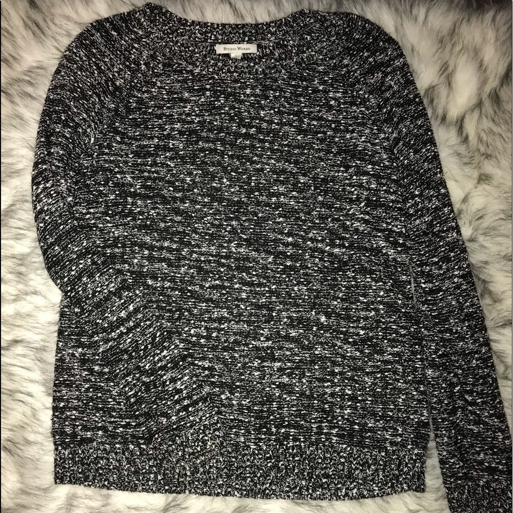 Cozy black and white sweater